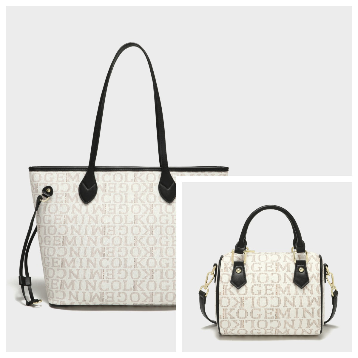 8650 GESSY BAG in White 2 PCS SET
