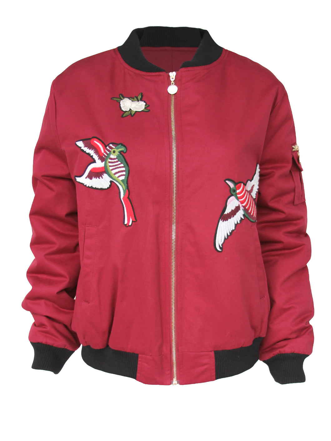 Anna Smith Winter warm Embroidered padded bomber jacket