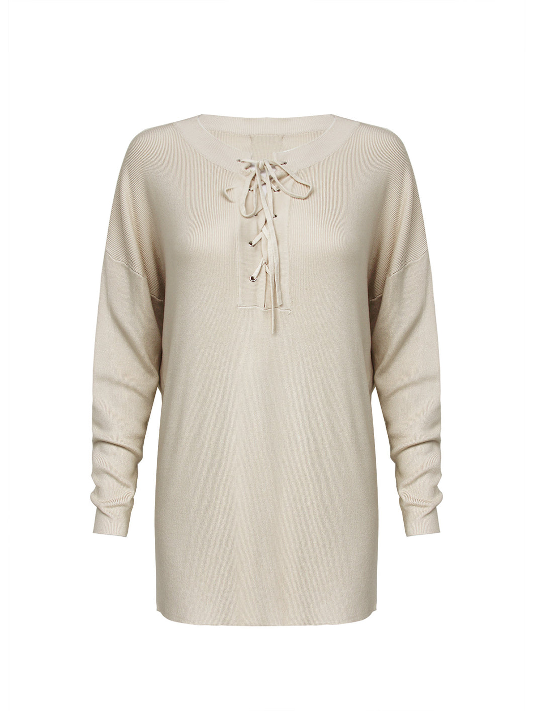 Anna Smith lace up front long sleeves oversized knitted jumper