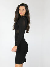 Load image into Gallery viewer, LYDC Mesh insert bandage long sleeve dress