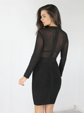Load image into Gallery viewer, LYDC Mesh insert bandage long sleeve dress