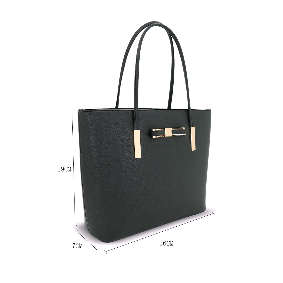F16126 GESSY BOW DETAIL SHOULDER BAG SET IN BLACK