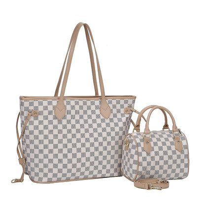 L8650-7  GESSY 2PCS SET  BAG  IN CHECK PRINT