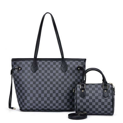 L8650-7  GESSY 2PCS SET  BAG  IN CHECK PRINT