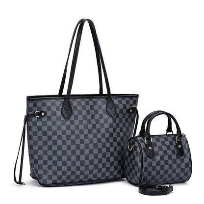 L8650-7  GESSY 2PCS SET  BAG  IN CHECK PRINT