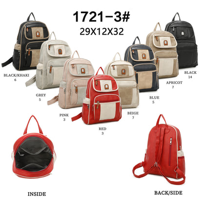 1721-3 GESSY BACKPACK IN BLACK/KHAKI