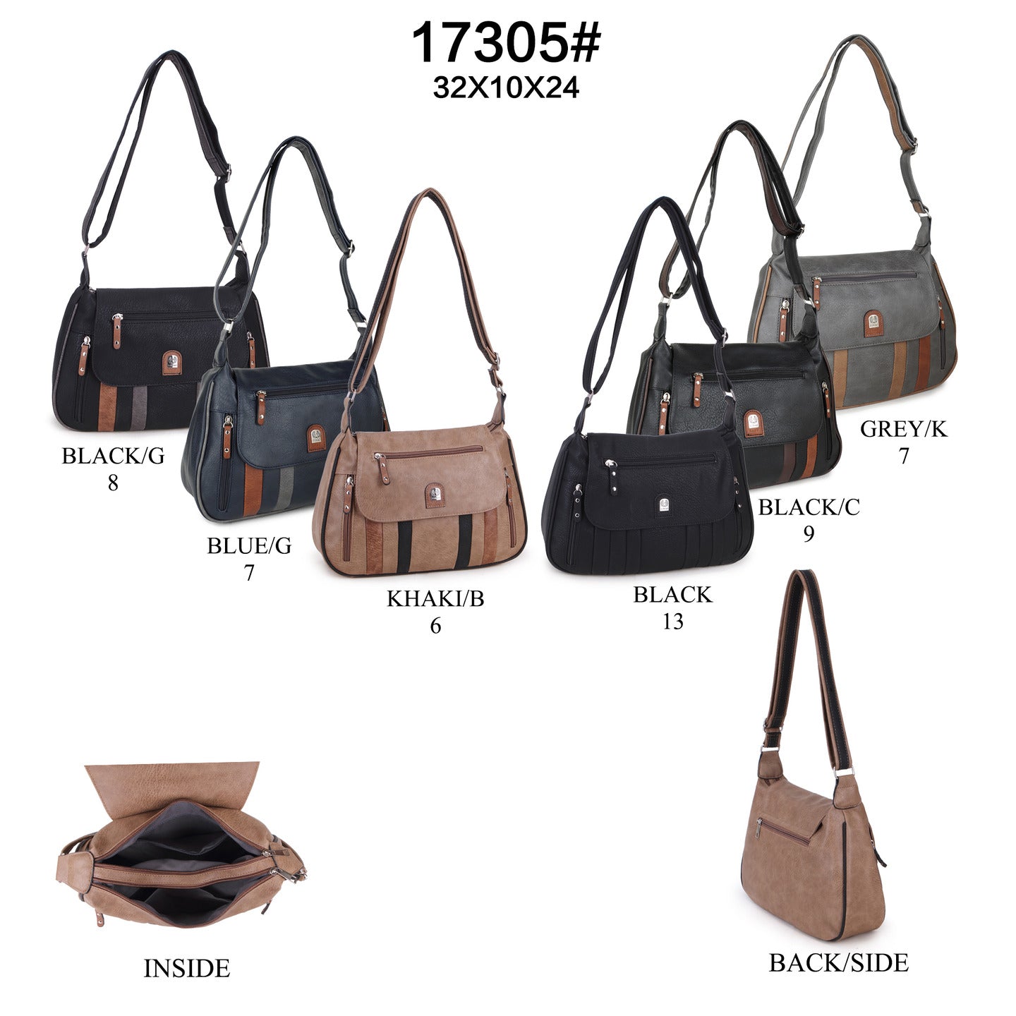 17305 GESSY HANDBAG IN GREY/K