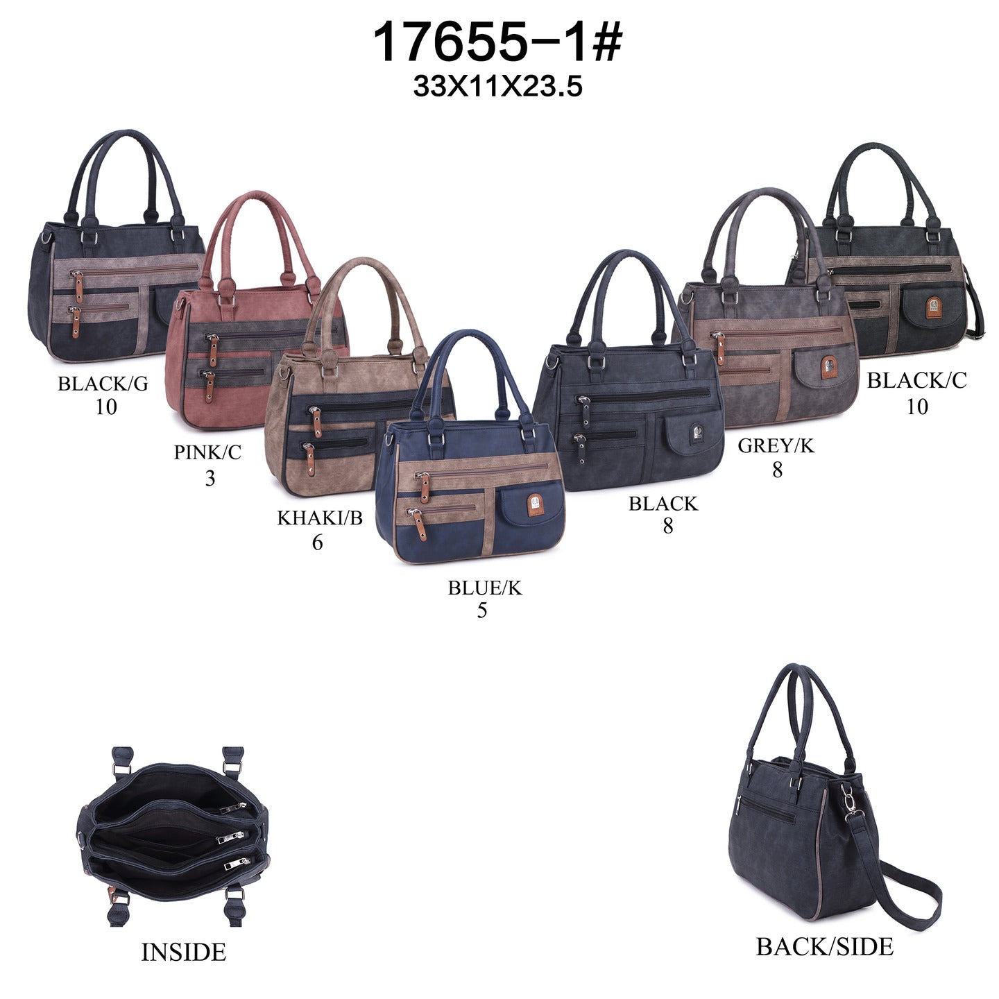 17655-1 GESSY HANDBAG IN BLUE/K