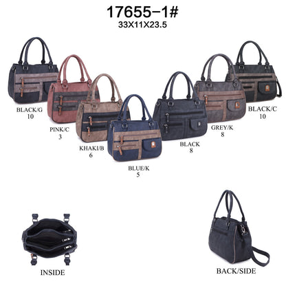 17655-1 GESSY HANDBAG IN BLUE/K