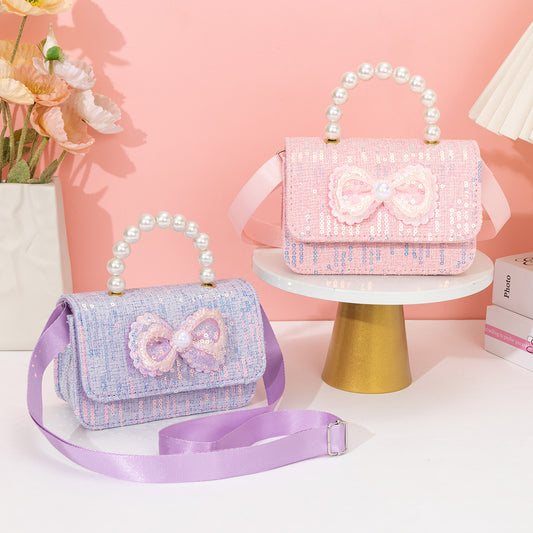 3057 Gessy Glitter Bow Bead Bag