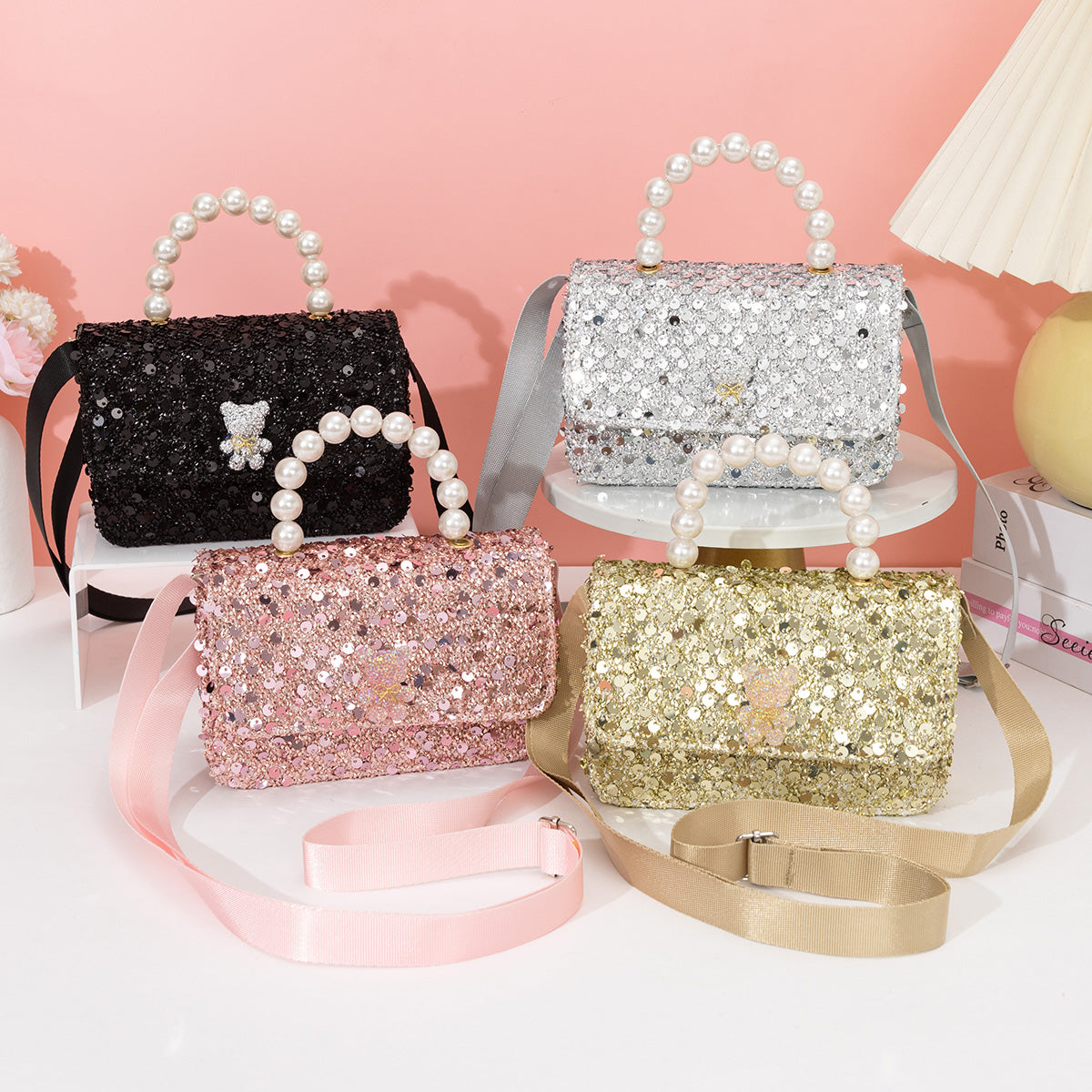 3060 Gessy Glitter Pearl Princess Handbag