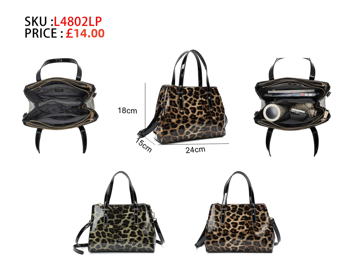 L4802LP LYDC Leopard Pattern Handbag
