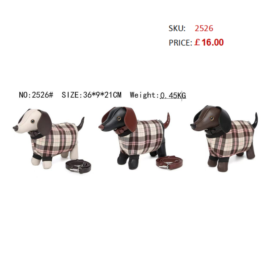 2526 Gessy Sausage Dog Checker Bag