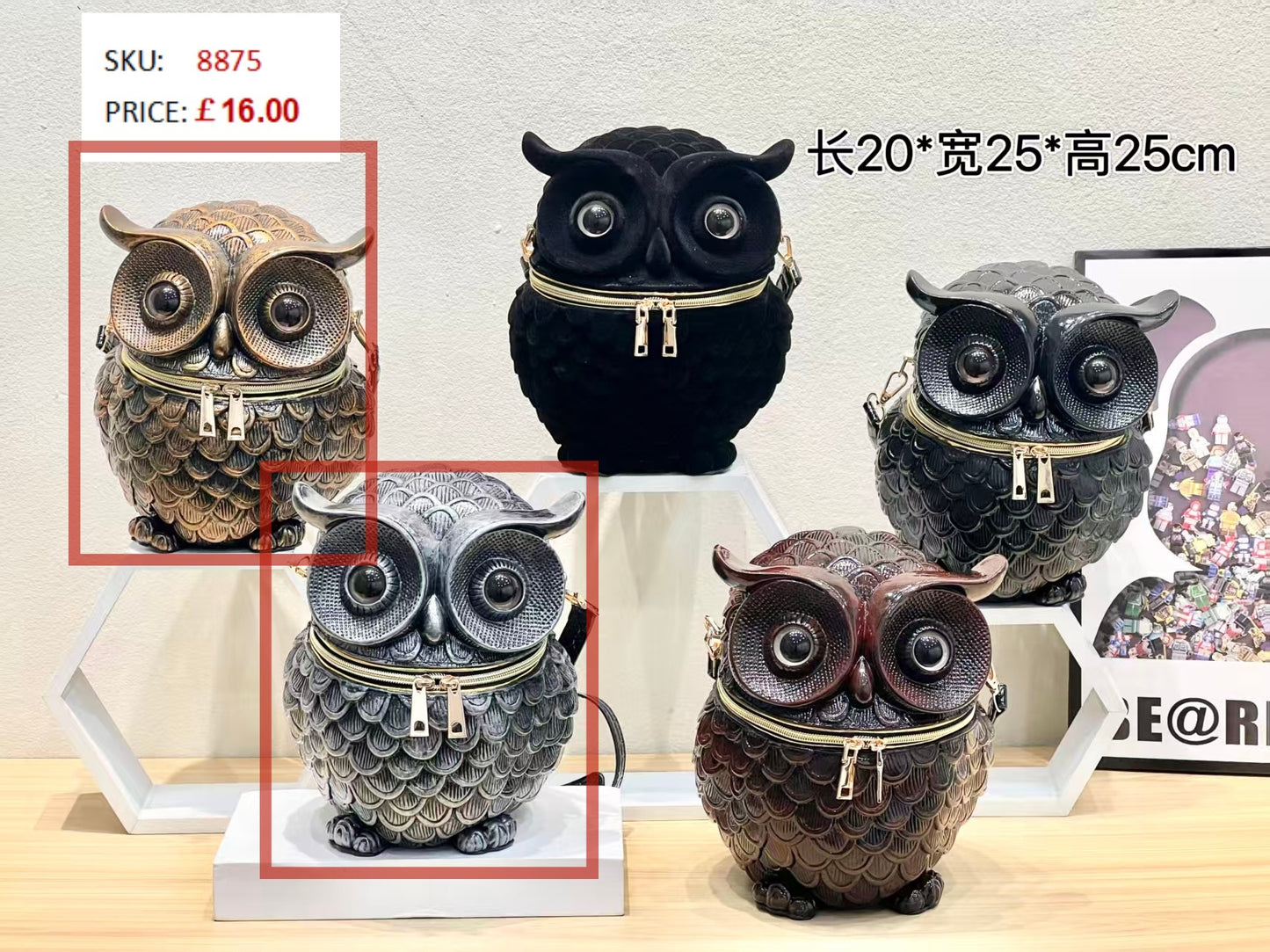 8875 Gessy Vintage Owl Crossbody Bag
