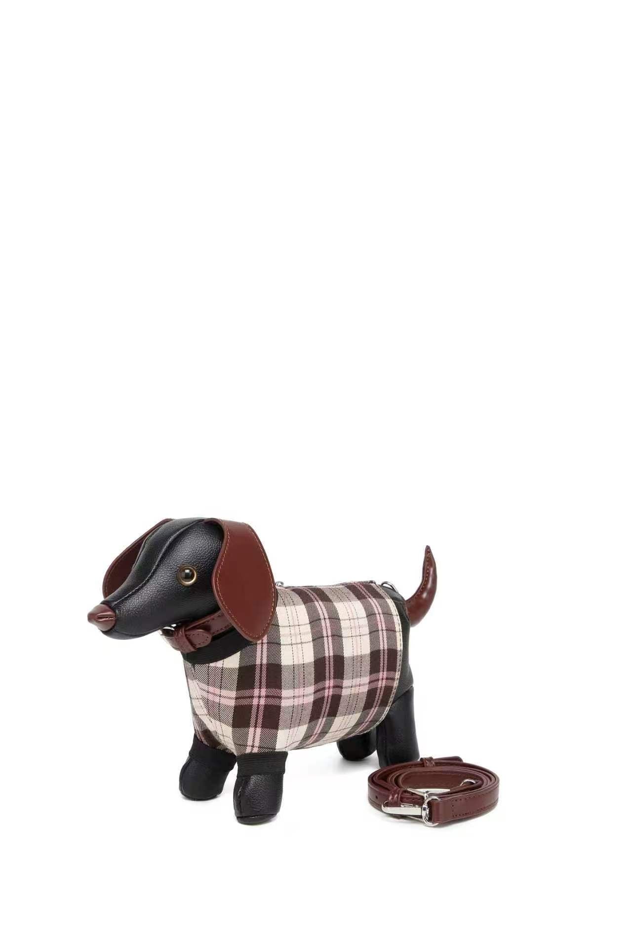 2526 Gessy Sausage Dog Checker Bag