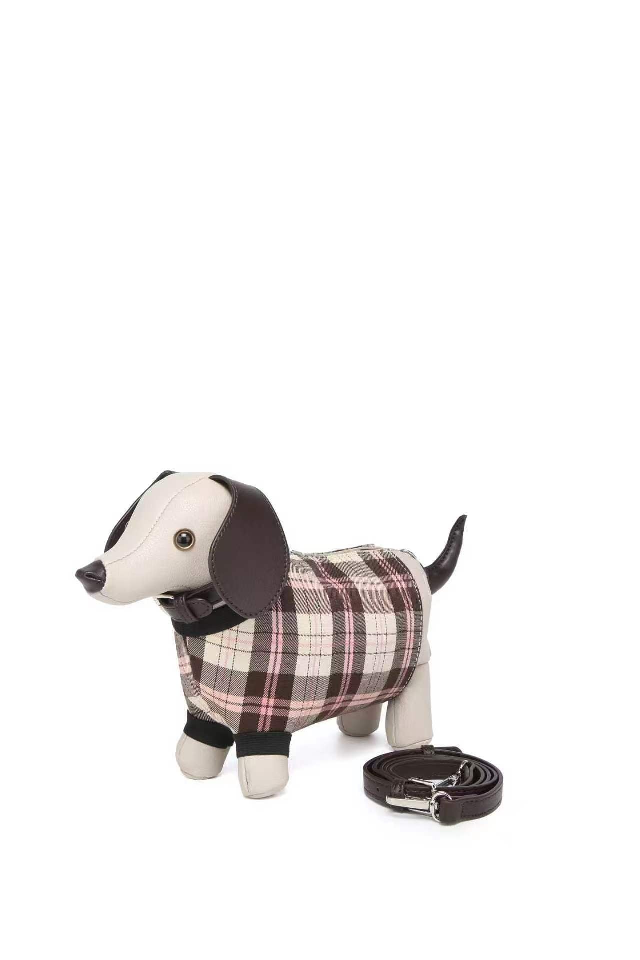 2526 Gessy Sausage Dog Checker Bag