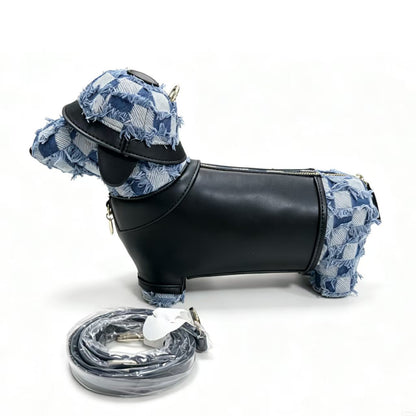 2573 Gessy Sausage Dog Checker Bag