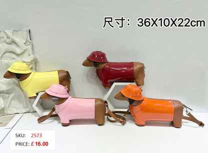 2573 Gessy Sausage Dog Checker Bag