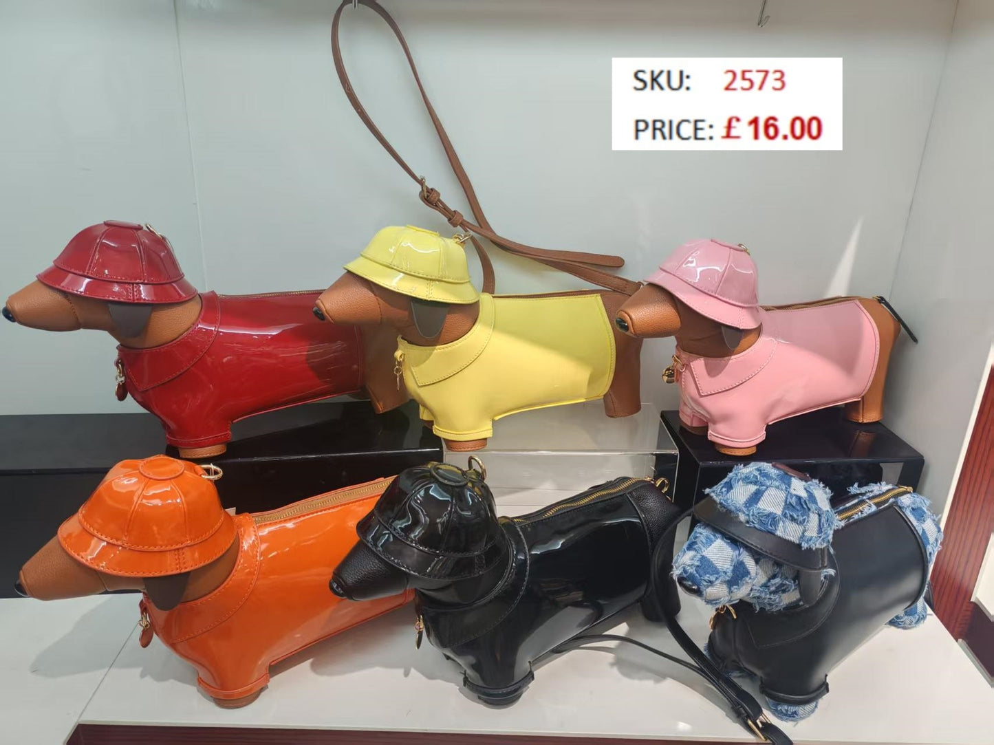 2573 Gessy Sausage Dog Checker Bag
