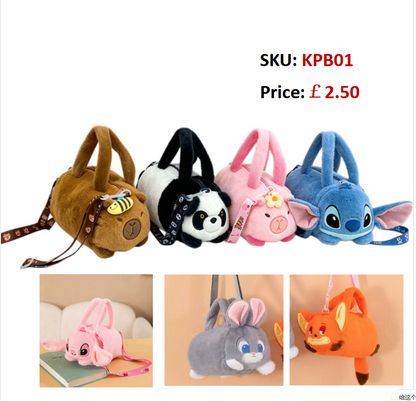 KPB01 Gessy Plush Crossbody Bag Cute Cartoon Stuffed Animal Handbag