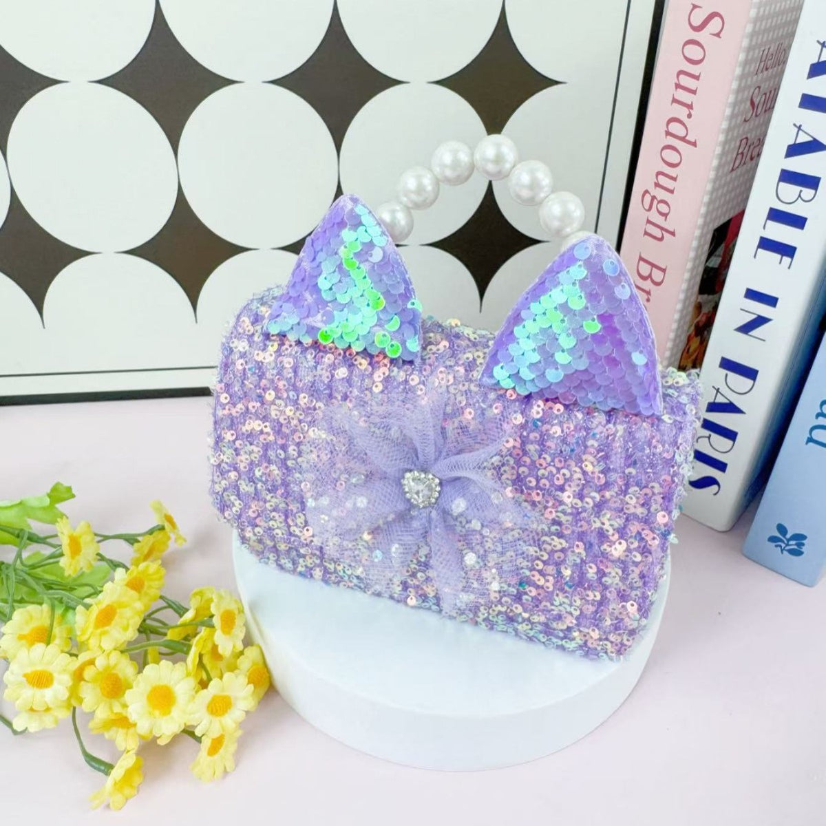 3063 Gessy Glitter Pearl Princess Handbag