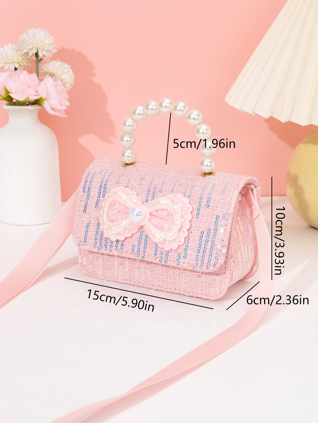 3057 Gessy Glitter Bow Bead Bag