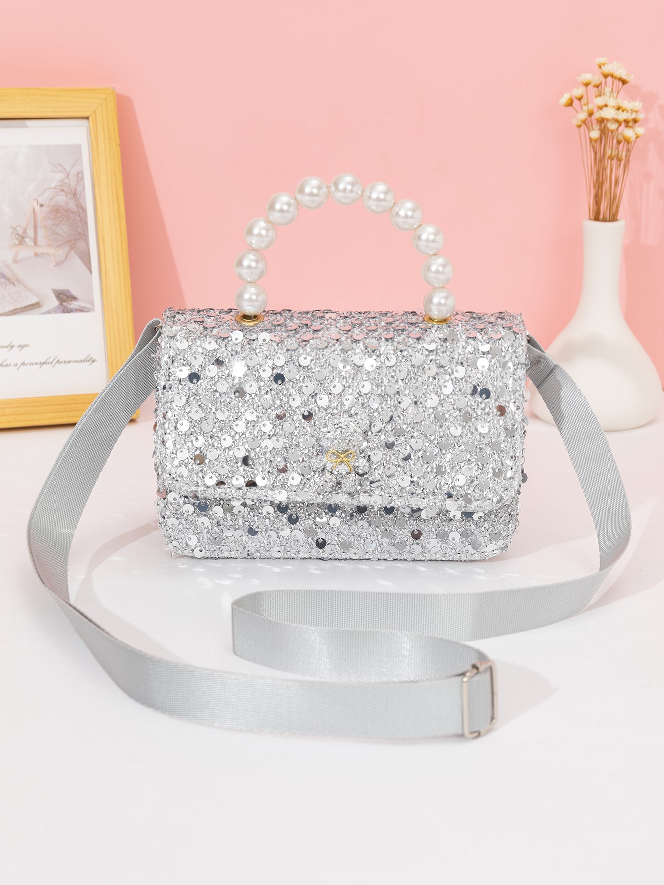 3060 Gessy Glitter Pearl Princess Handbag