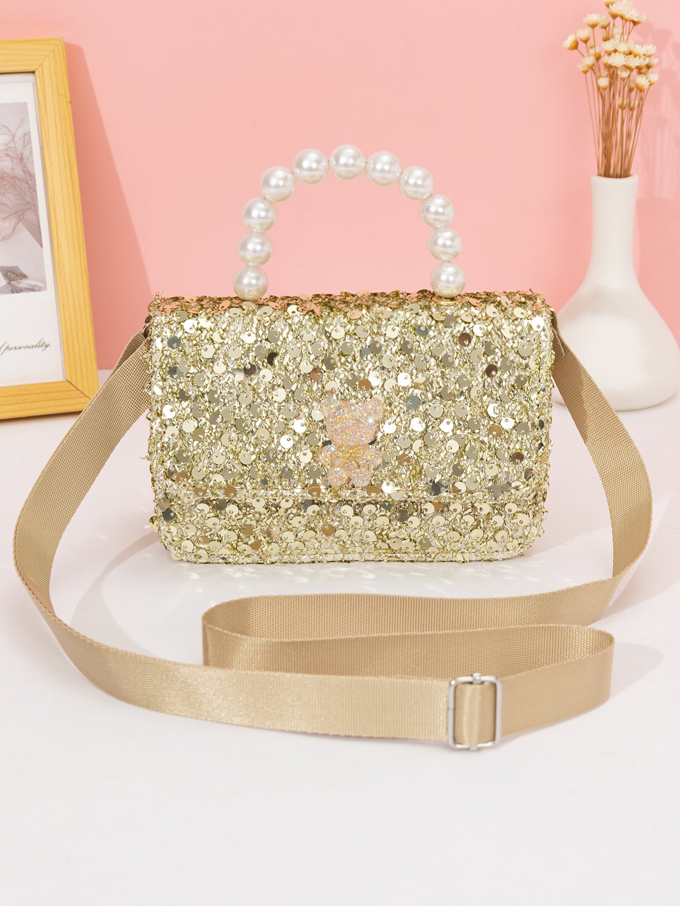 3060 Gessy Glitter Pearl Princess Handbag