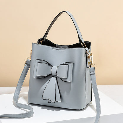 8209 GESSY TOTE HANDBAG BOW TIE BAG IN GREY