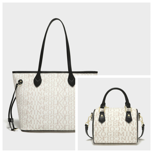 8650 GESSY BAG in White 2 PCS SET