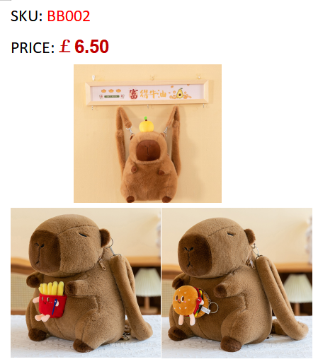 BB002 Capybara Plush Backpack