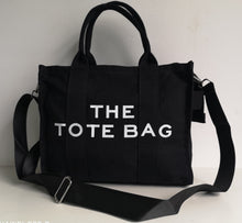Load image into Gallery viewer, BM-829 GESSY MEDIUM SIZE CANVAS THE TOTE BAG IN BLACK
