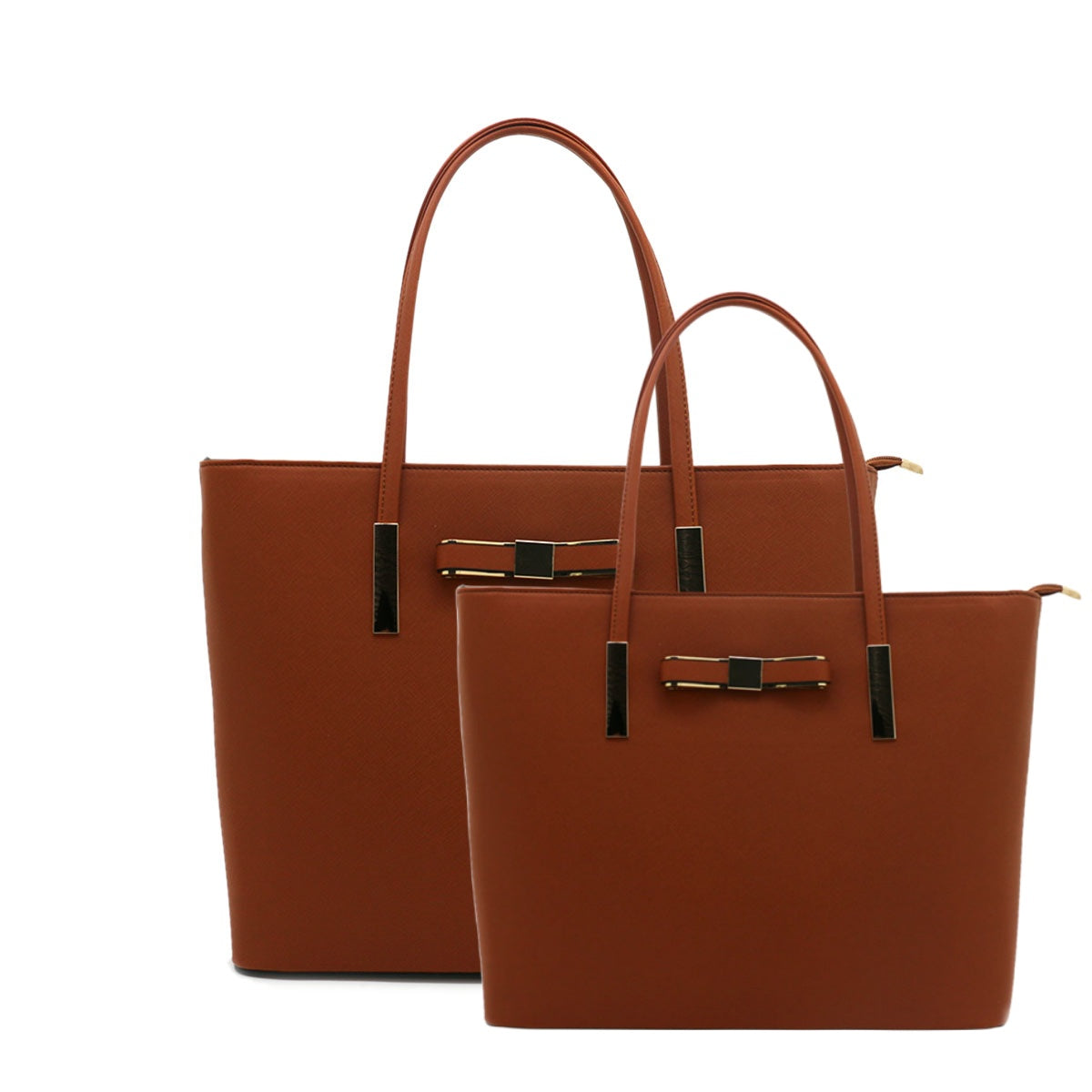 F16126 GESSY BOW DETAIL SHOULDER BAG SET IN BROWN