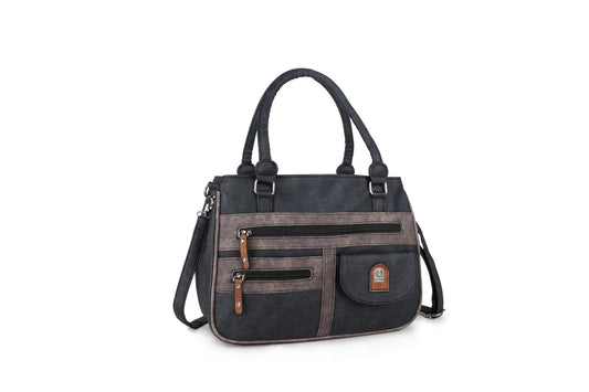 17655-1 GESSY HANDBAG IN BLACK/C