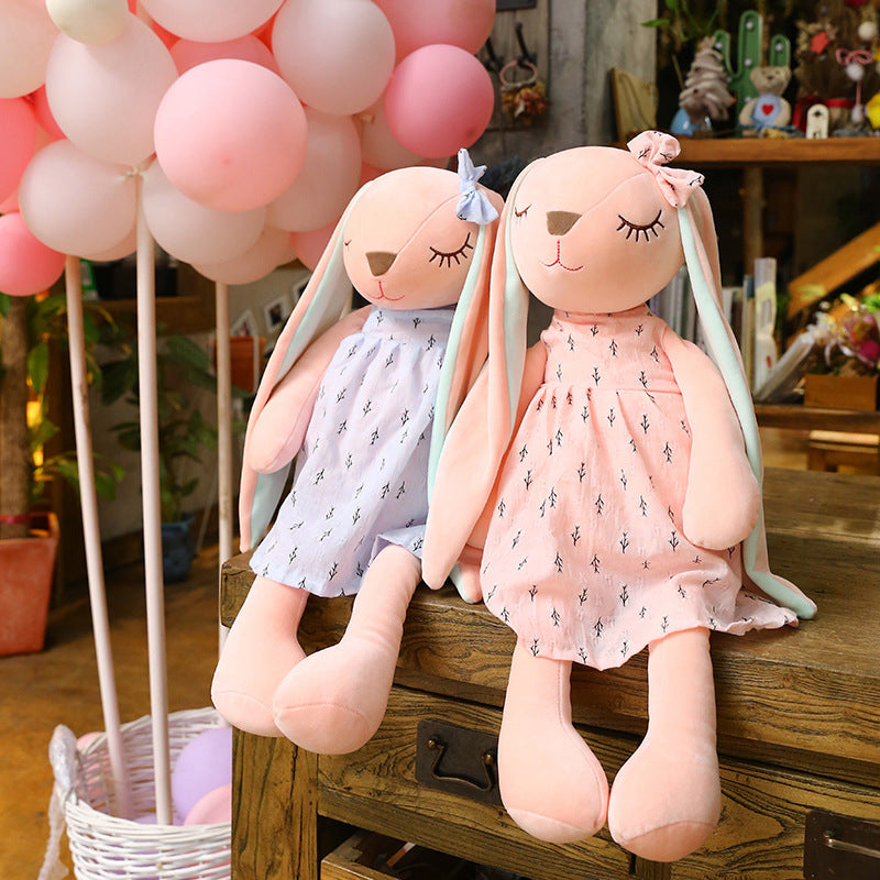 TTS Gessy Sleeping Pink Long Ear Bunny Plush