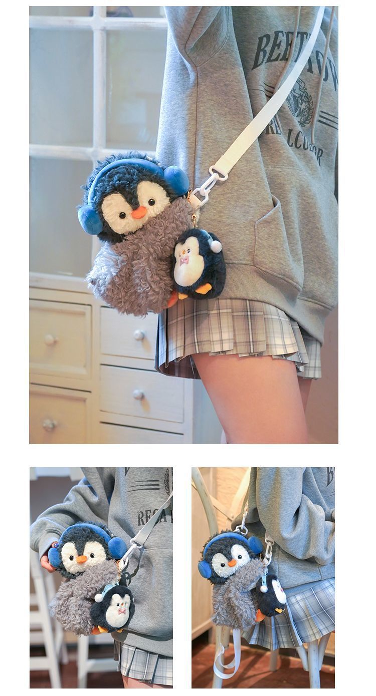 DDL Gessy Kawaii Penguin Sheep Plush Crossbody Backpack