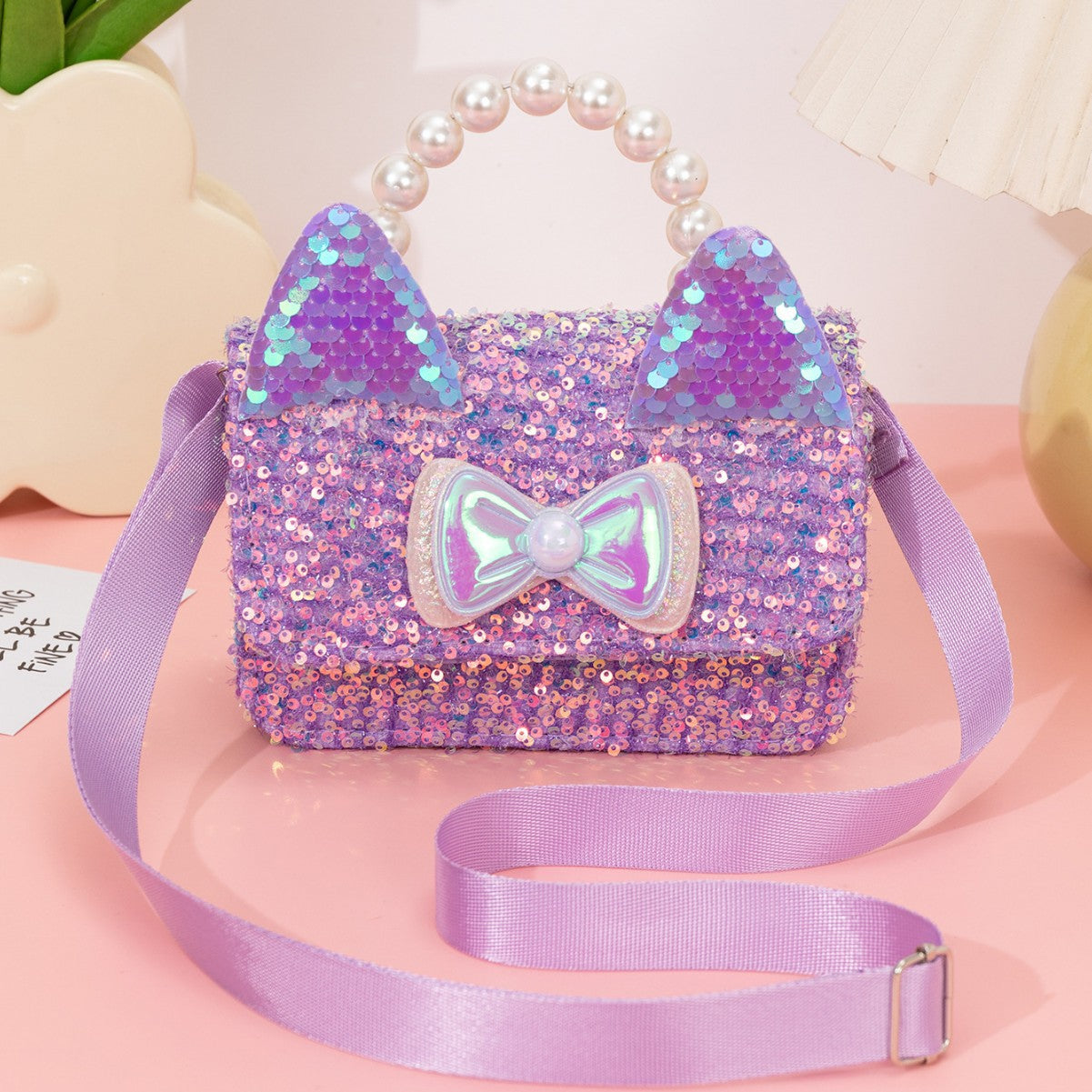 3063 Gessy Glitter Pearl Princess Handbag