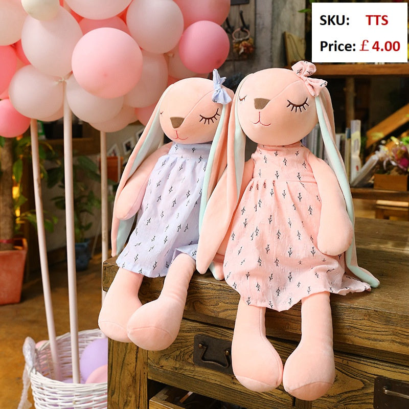 TTS Gessy Sleeping Pink Long Ear Bunny Plush