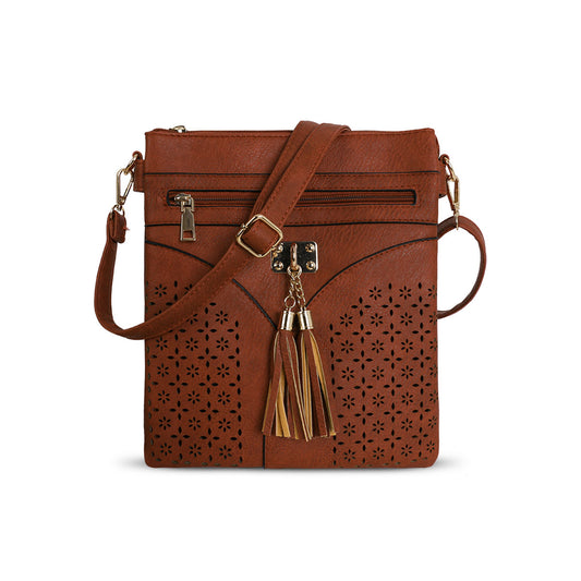 1113 GESSY CROSS BODY BAG IN TAN