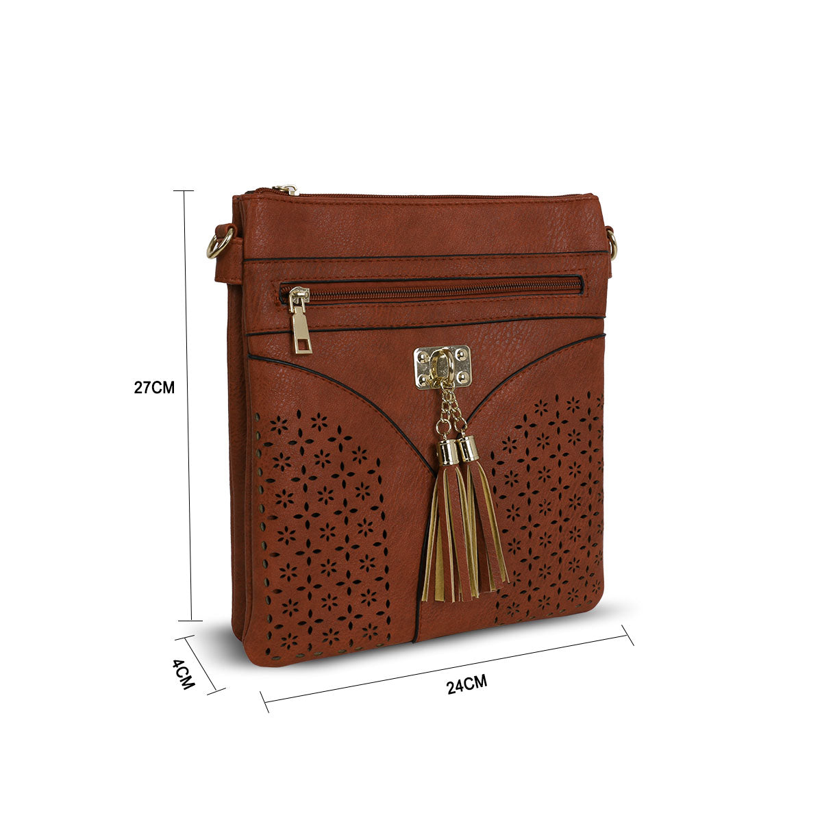 1113 GESSY CROSS BODY BAG IN TAN