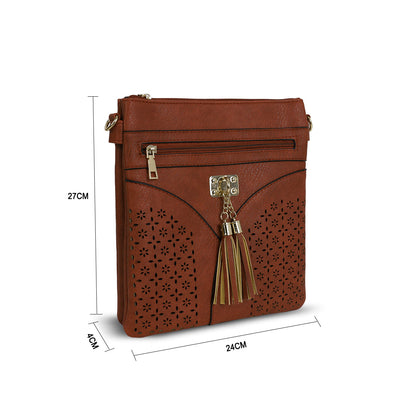 1113 GESSY CROSS BODY BAG IN TAN