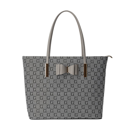 1143GG GESSY BOW DETAIL TOTE BAG IN GREY