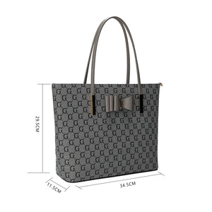 1143GG GESSY BOW DETAIL TOTE BAG IN GREY