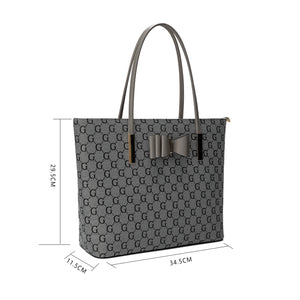1143GG GESSY BOW DETAIL TOTE BAG IN COFFEE