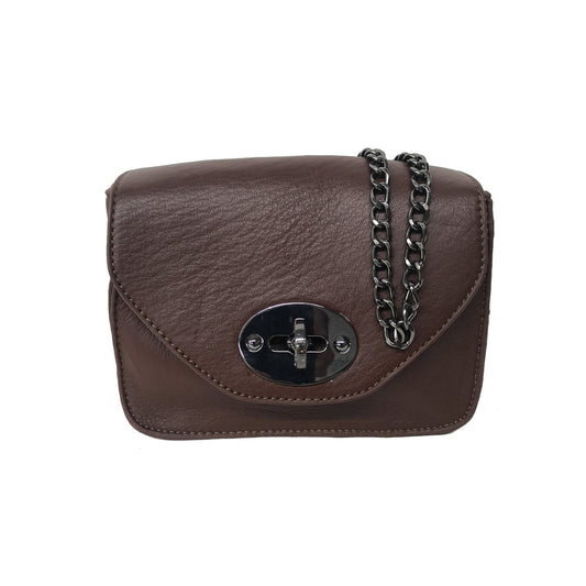 3ZZZ Gessy Leather Shoulder Bag In Brown