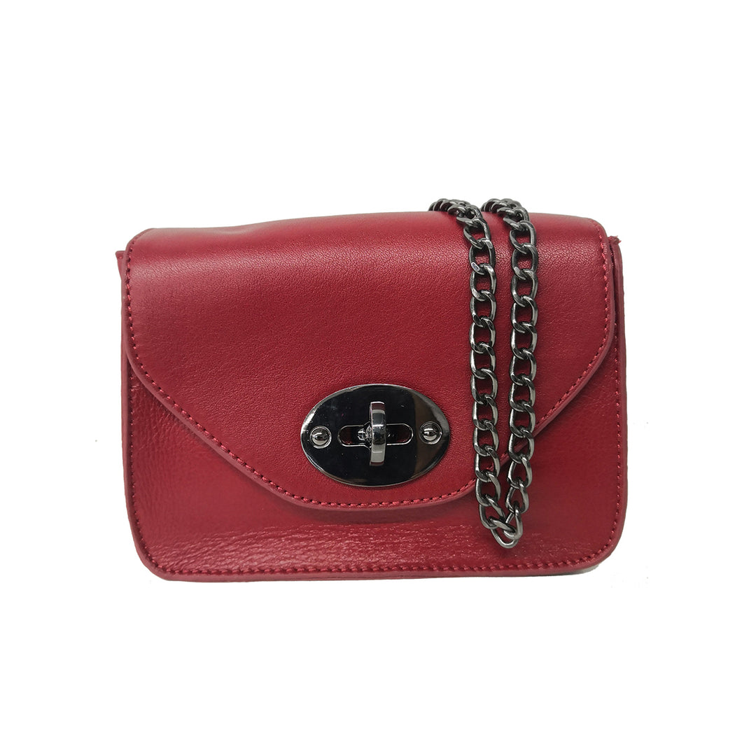 3ZZZ Gessy Leather Shoulder Bag In Red