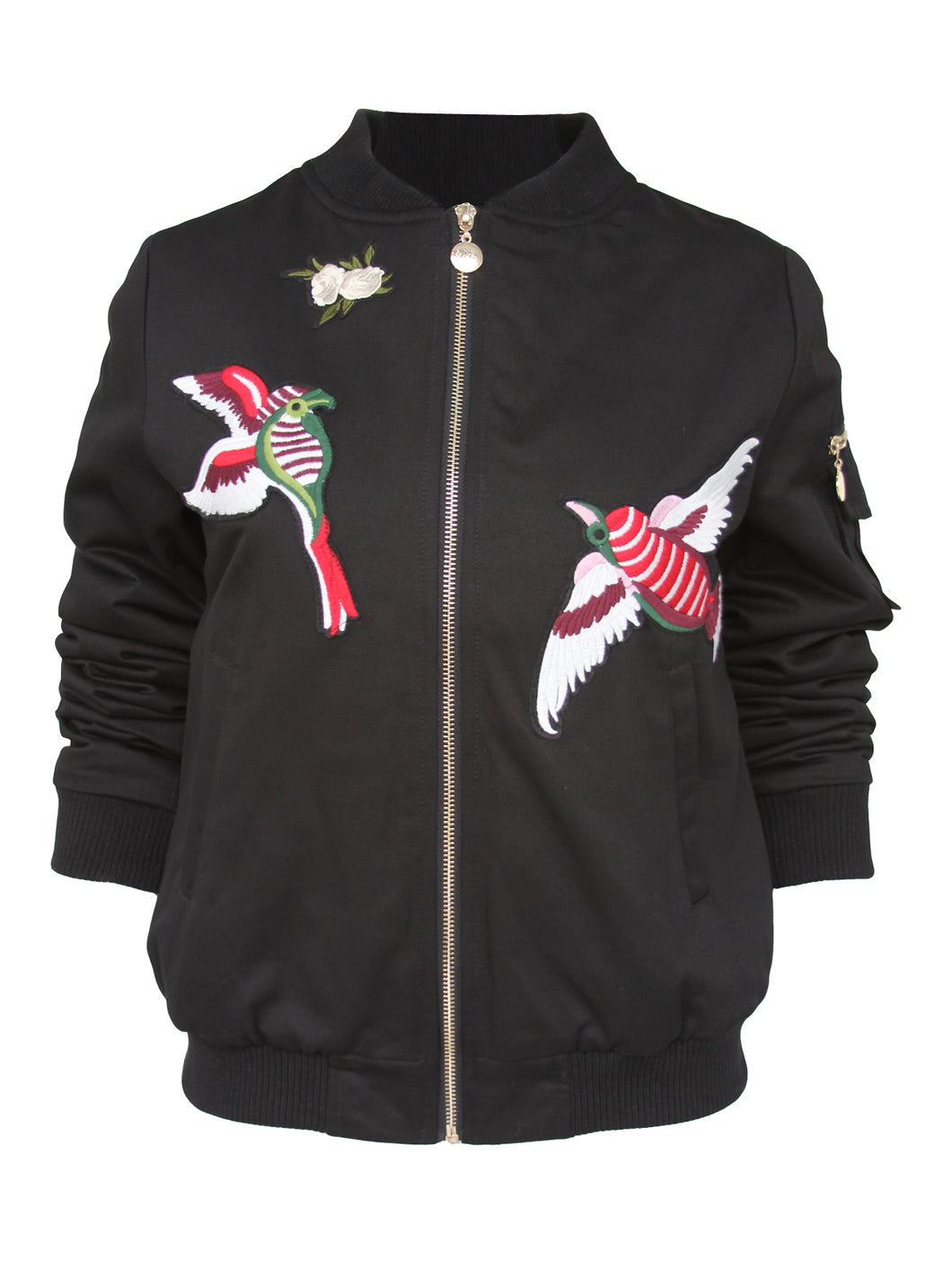 Anna Smith Embroidered padded bomber jacket