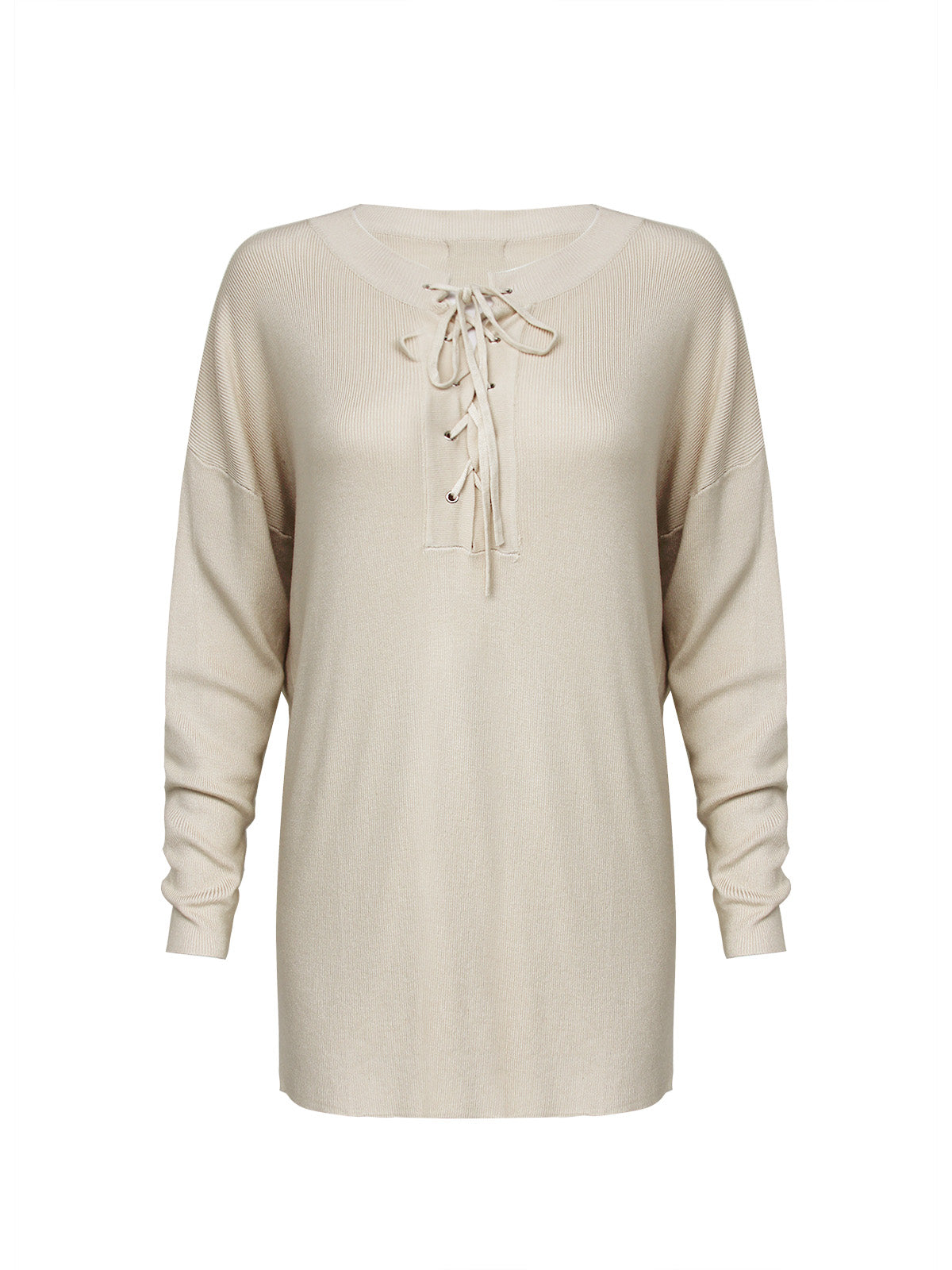 Anna Smith lace up front long sleeves oversized knitted jumper