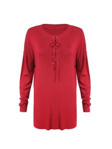 Anna Smith lace up front Batwing sleeves baggy Jumper