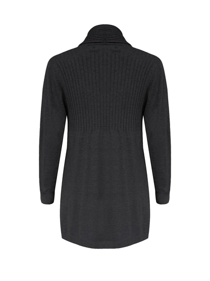 Anna Smith Ladies Fine-Kit Shawl neckline basic mid length Cardigan